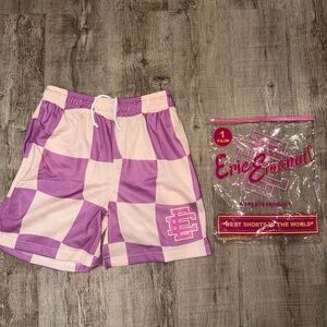 Eric Emanuel Large Checkered Shorts - Pink and Purple